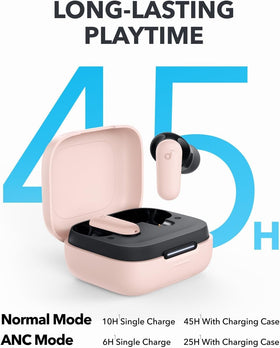 soundcore P30i open charging case with earbuds seated to show charging and storage benefit