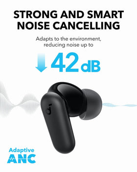 Soundcore P30i close-up on 10mm driver texture highlighting powerful bass performance