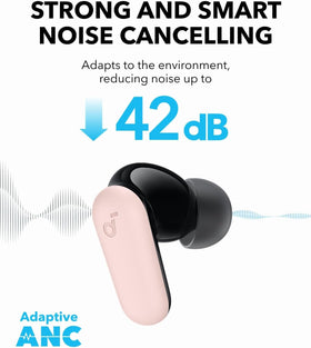 soundcore P30i earbud close-up displaying 10mm driver detail for powerful bass