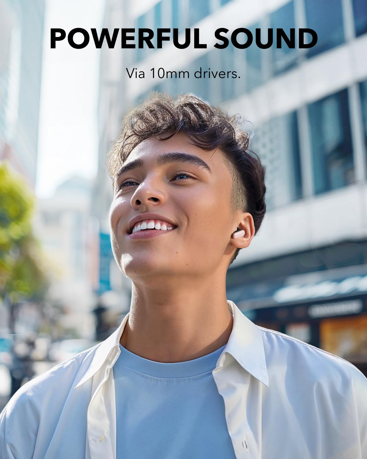 Soundcore P30i in-ear fit next to coin to show scale and comfortable seal