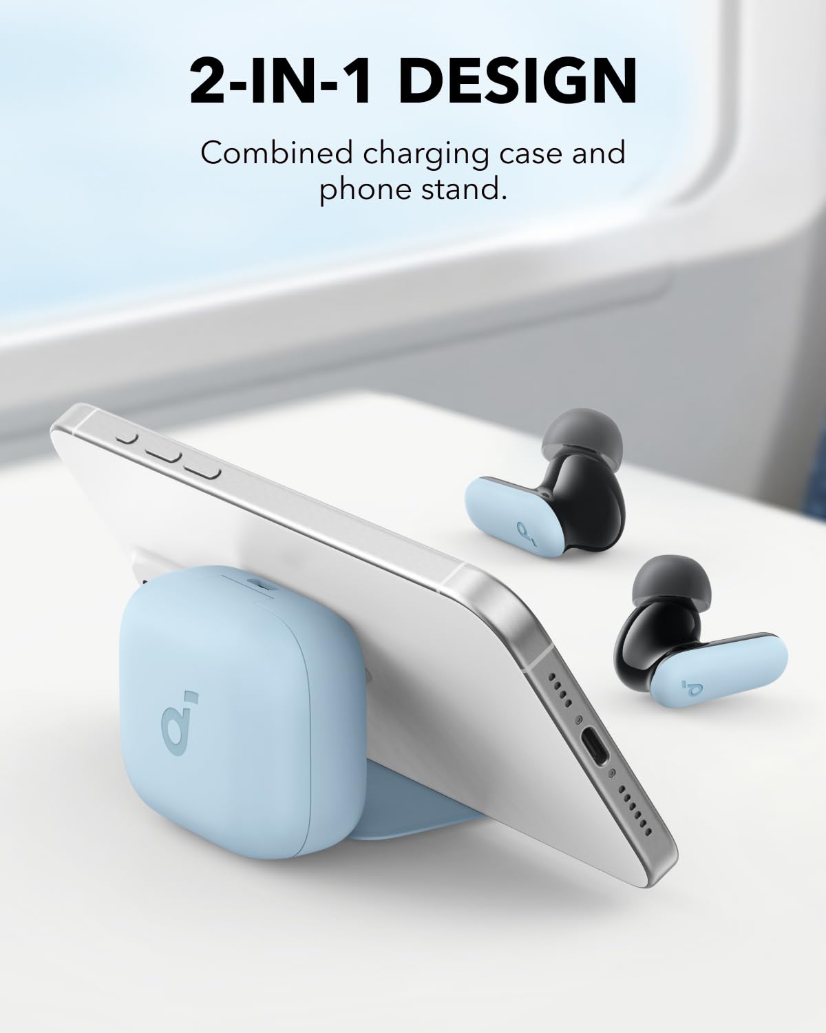 Soundcore P30i next to a coin showing compact portable size