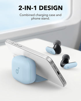 Soundcore P30i next to a coin showing compact portable size