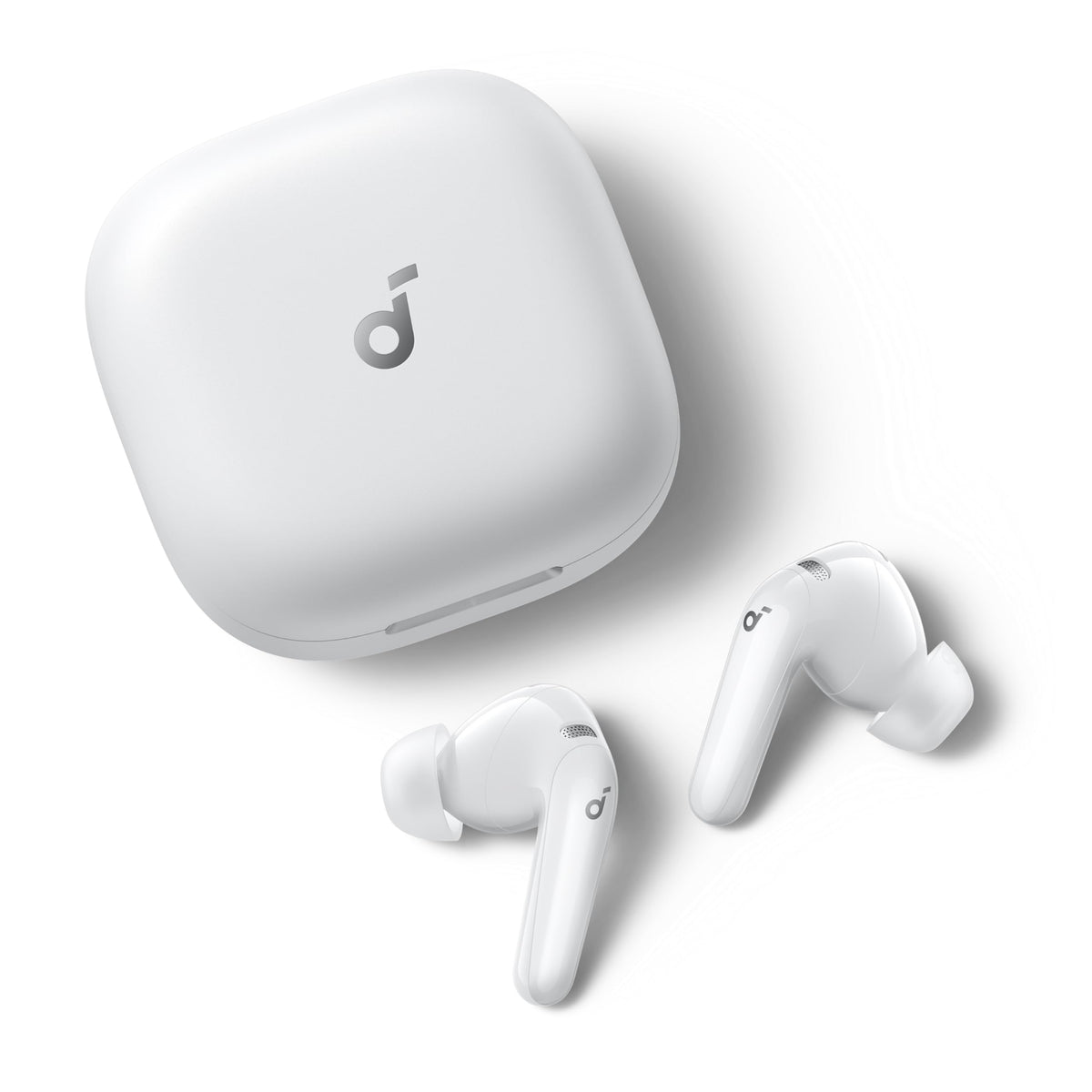 Soundcore P31i front view with open case showing earbuds and long battery life