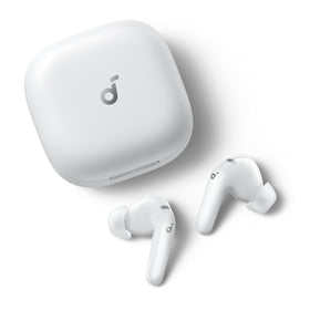 Soundcore P31i front view with open case showing earbuds and long battery life