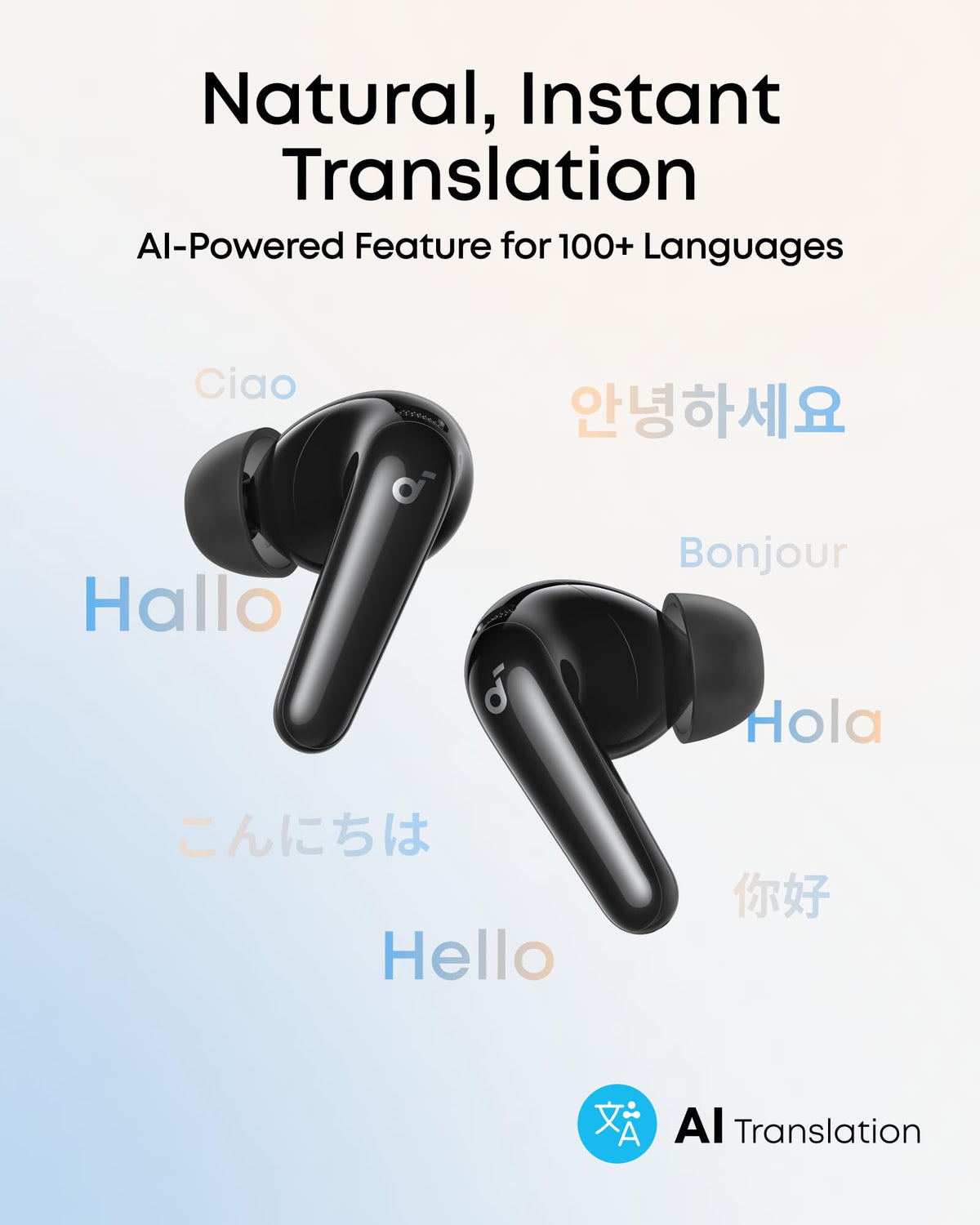 Soundcore P31i worn in ear during commute for comfortable fit and focus