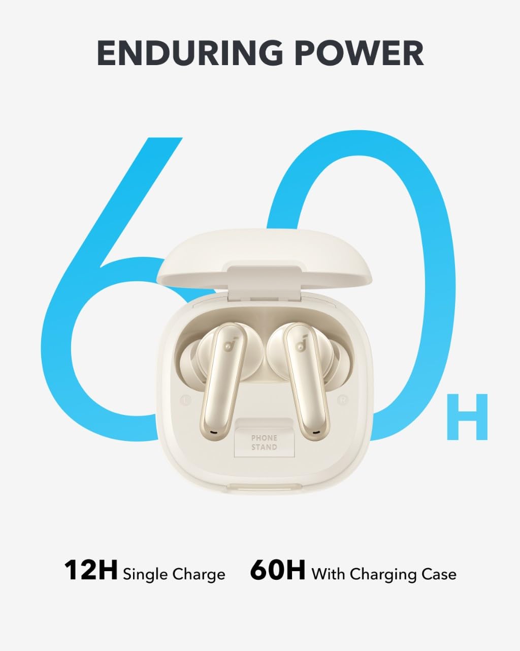 soundcore P40i earbuds in ear showing secure fit and comfortable all-day wear