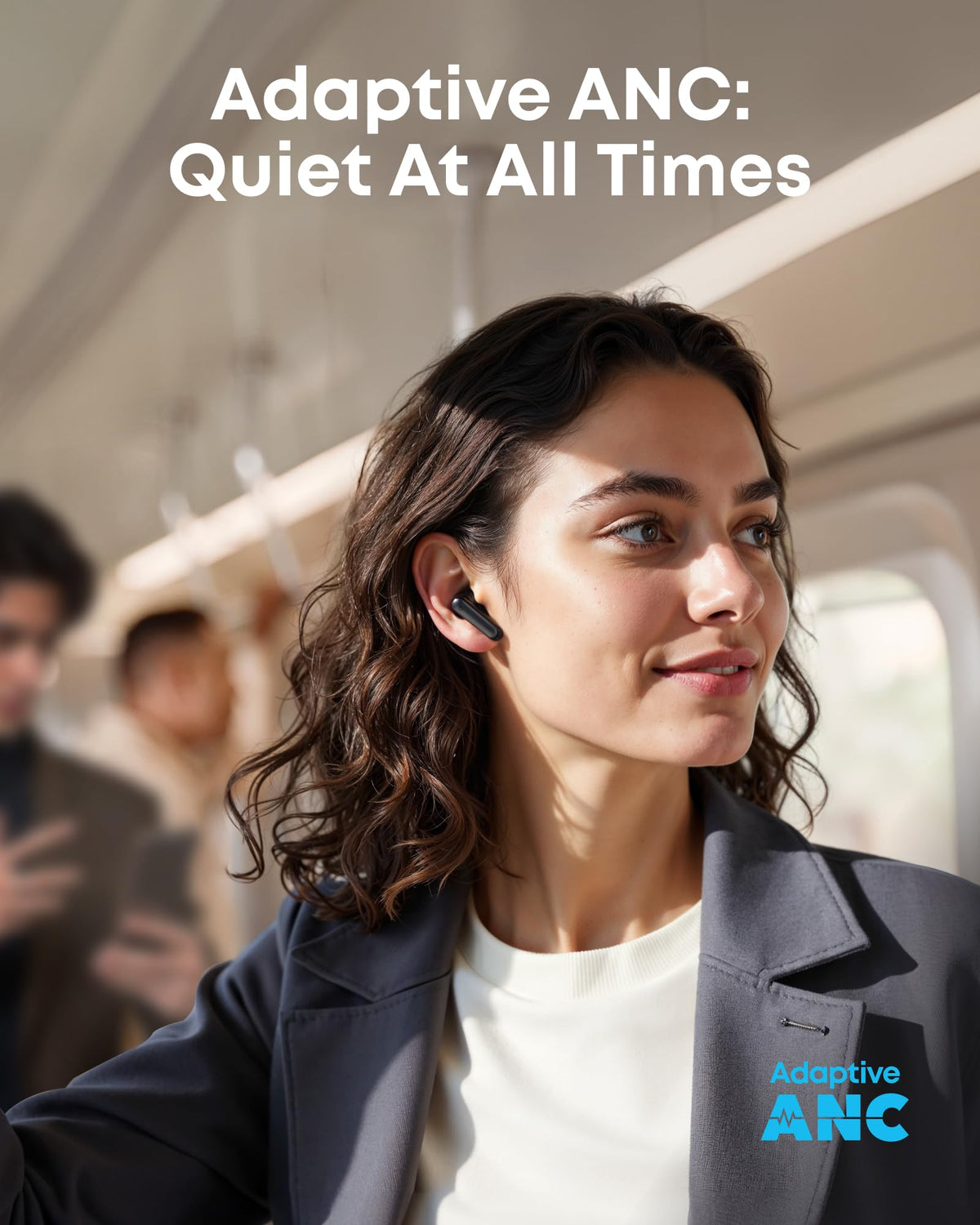Soundcore P41i adaptive noise cancelling render showcases peaceful commutes