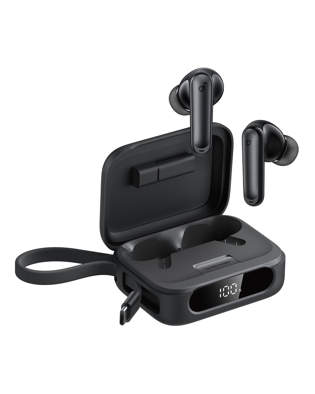 Soundcore P41i case charging graphic demonstrates on-the-go power for phones