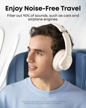 Soundcore Q20i cushioned earcup close-up highlighting soft padding comfort