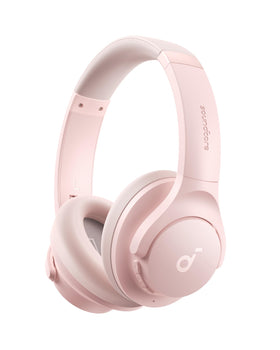 Soundcore Q20i front view showing pink finish and compact design for stylish comfort