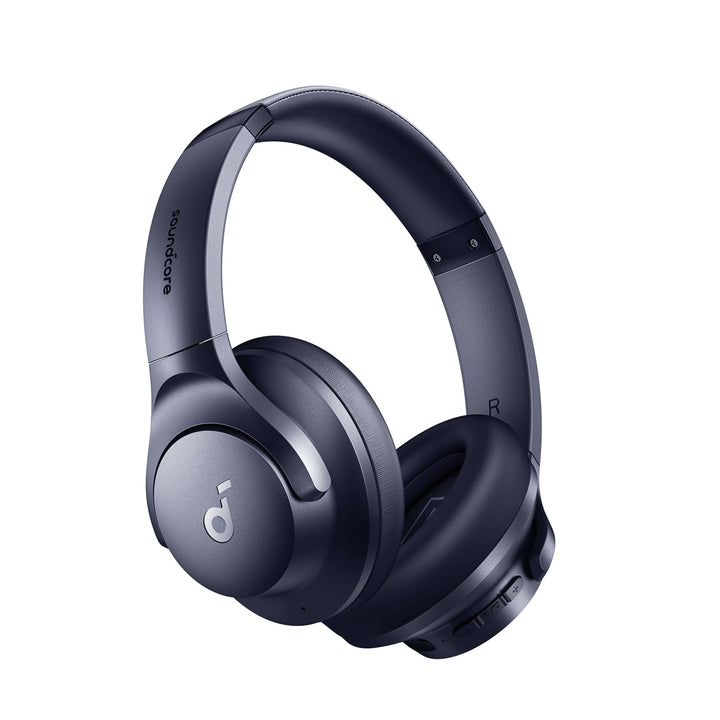 Soundcore Q20i front view showing earcups and inline controls for comfortable listening