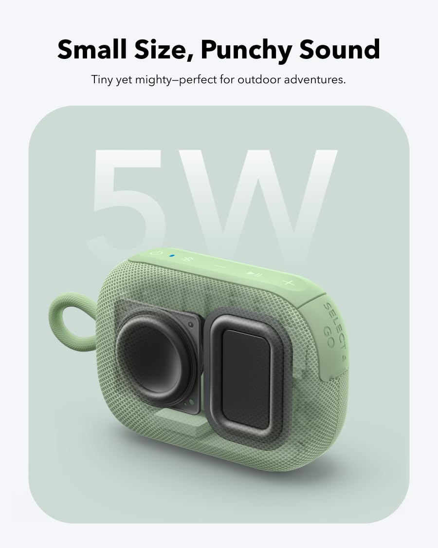 Soundcore Select 4 Go floating on pool water highlighting floatable safety