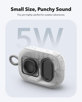 Soundcore Select 4 Go mounted in a shower with water droplets, water-resistant benefit