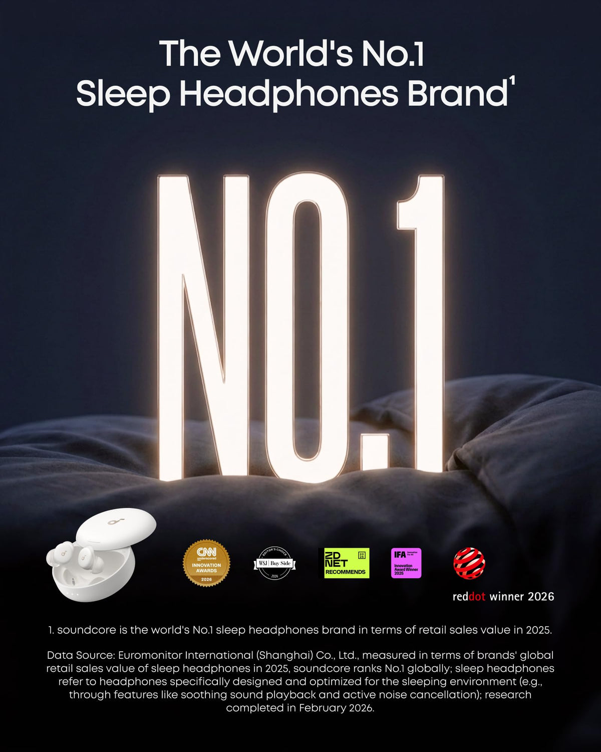 Soundcore Sleep A30 with ANC technology delivering quieter nights.