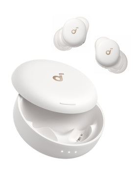 Soundcore Sleep A30 earbuds in case for portable charging and storage.