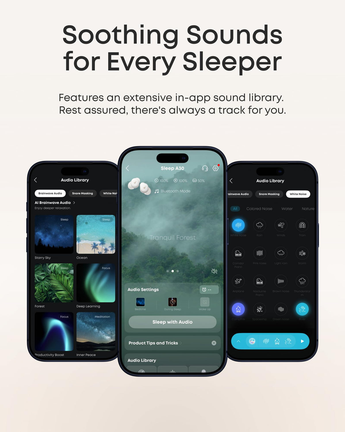 Soundcore Sleep A30 monitors sleep duration and snoring patterns.
