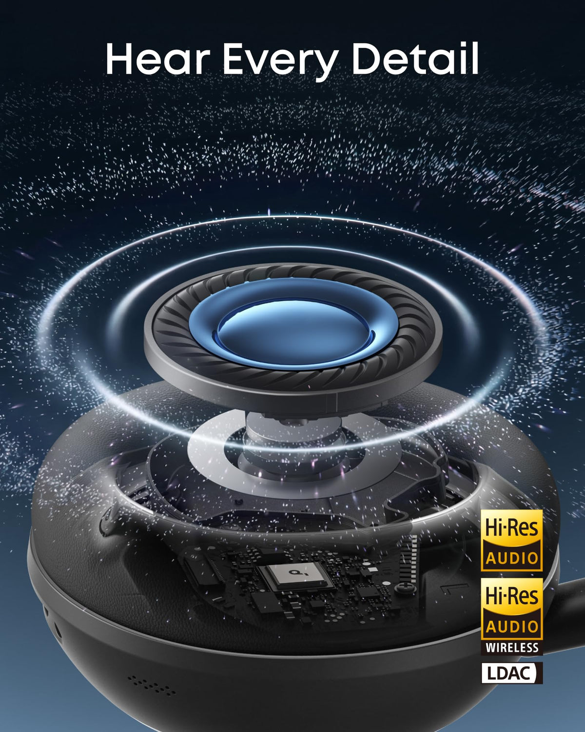 Soundcore Space 2 40mm drivers deliver crisp highs and strong bass.