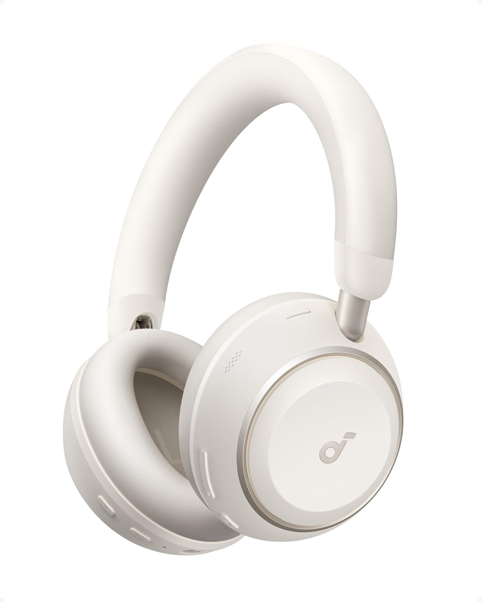 Soundcore Space 2 headphones on ears for comfortable all-day listening.