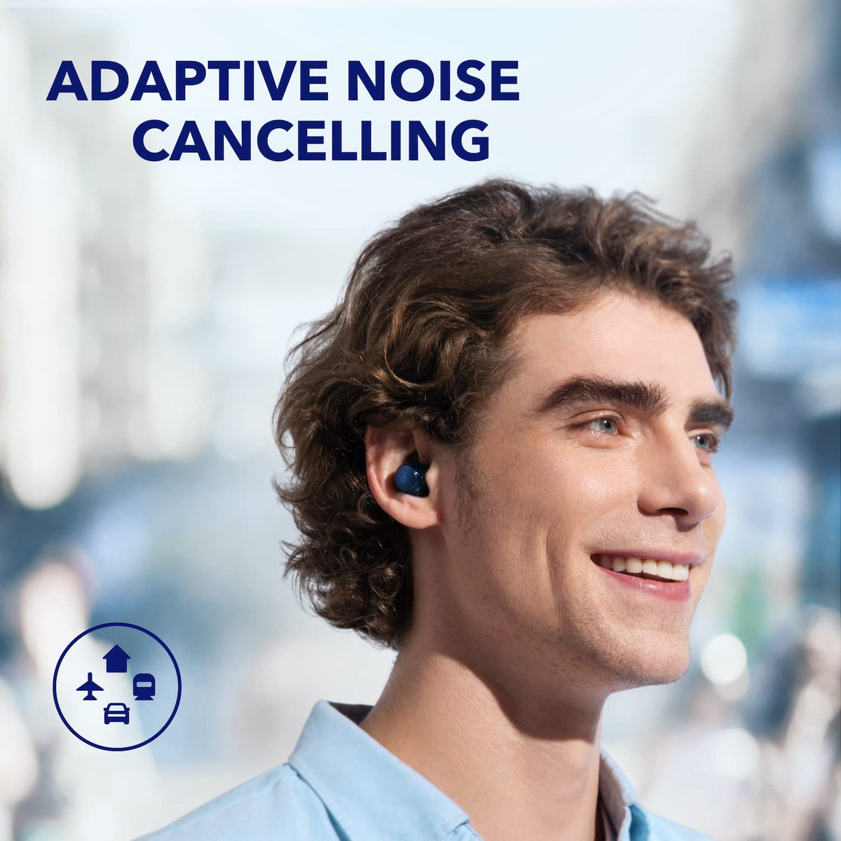 Soundcore Space A40 earbud macro closeup showing driver detail and clarity benefit