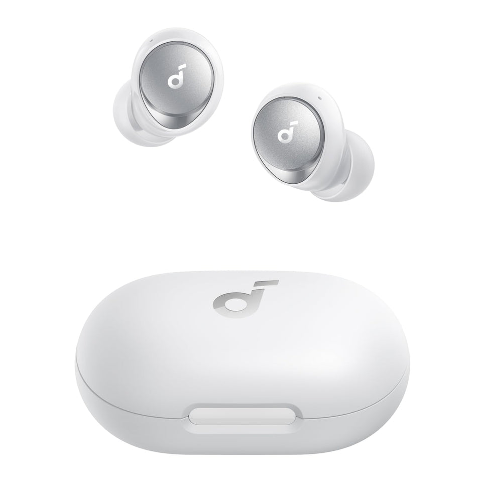Soundcore Space A40 earbuds close-up showing lightweight ergonomic design for daily comfort