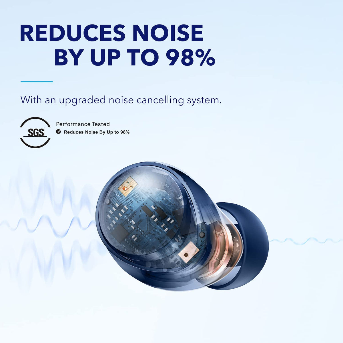 Soundcore Space A40 open charging case revealing earbuds and organized storage benefit
