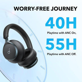 Soundcore Space One 40-hour ANC playtime, ideal for travel and commutes.