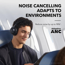 Soundcore Space One Abyss Black LDAC Hi-Res audio delivers detailed wireless sound.