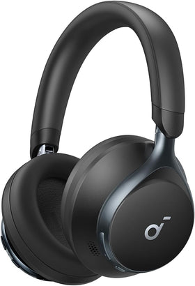 Soundcore Space One front view headphones showing ergonomic design for long listening sessions.
