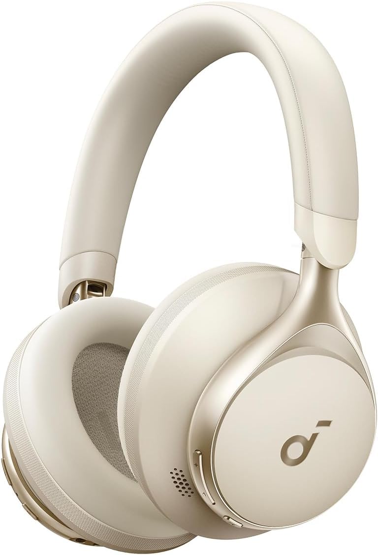 Soundcore Space One headphones tilted for comfort during extended listening
