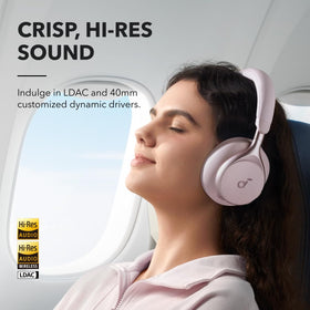 Soundcore Space One close-up highlighting LDAC Hi-Res audio clarity.