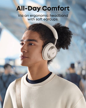Soundcore Space One Pro comfort-focused design with pressure-relieving headband.