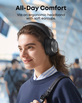 Soundcore Space One Pro 5-minute charge fuels hours of playback.