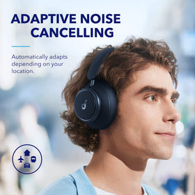 Soundcore Space Q45 40mm silk-ceramic drivers for clear highs and warm mids.