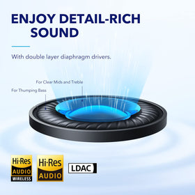 Soundcore Space Q45 up to 50 hours of ANC playback on a single charge.