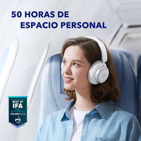 Space Q45 battery icon highlighting up to 50 hours of playback in ANC mode.