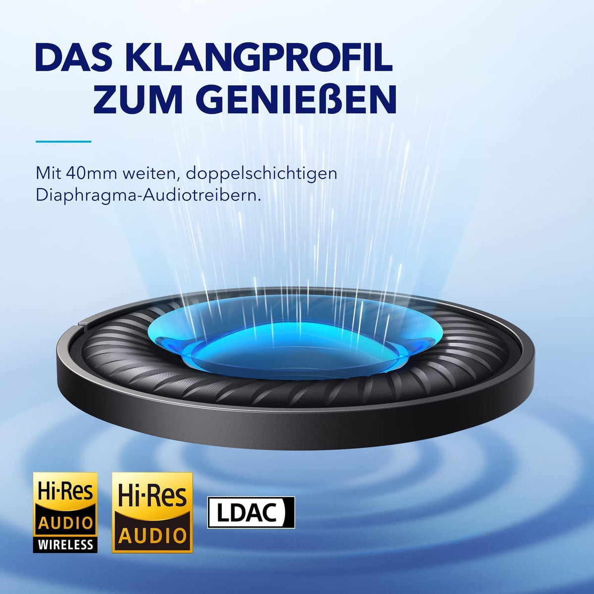 Space Q45 fast charge provides hours of playback in minutes.