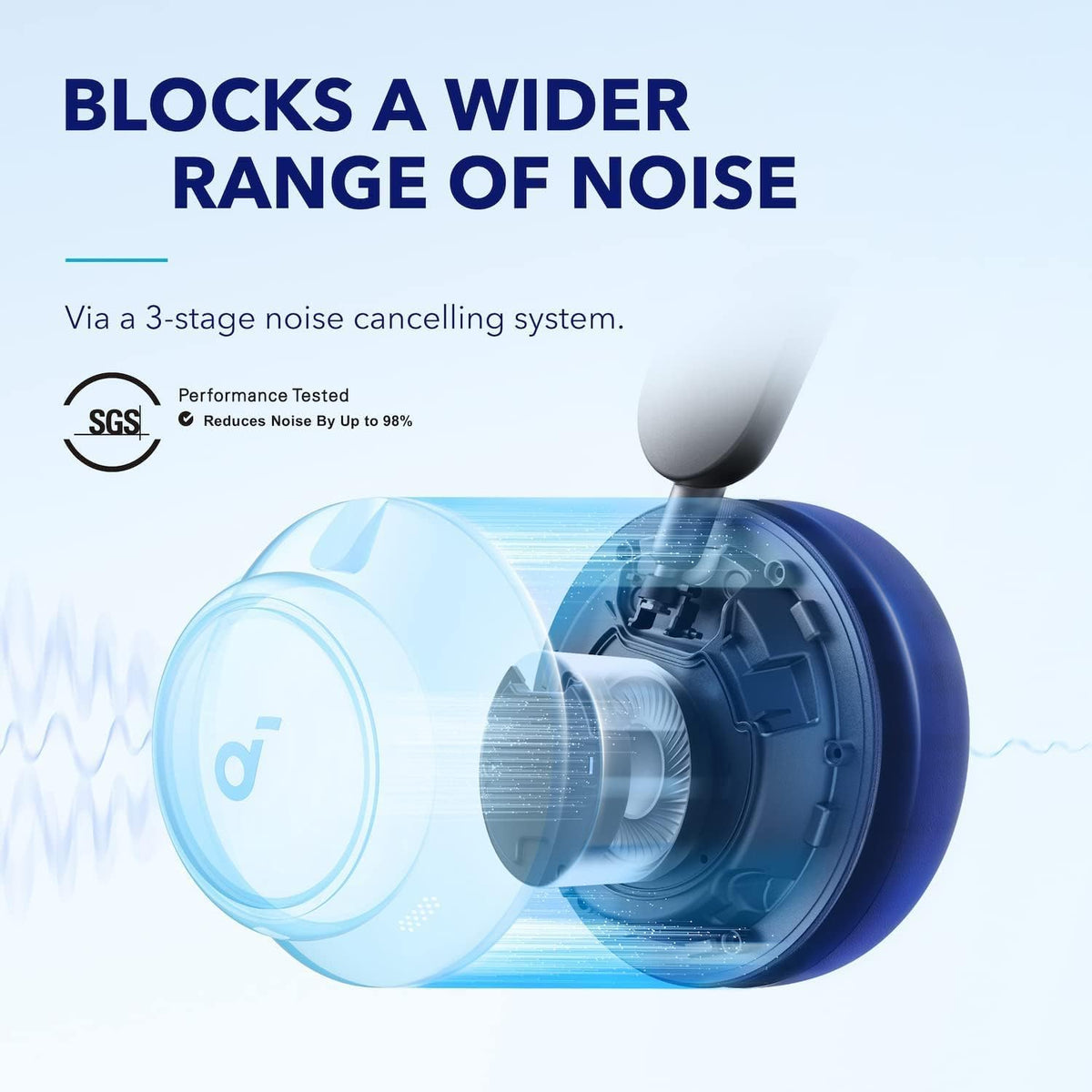 Soundcore Space Q45 folded for travel compact storage and portability.