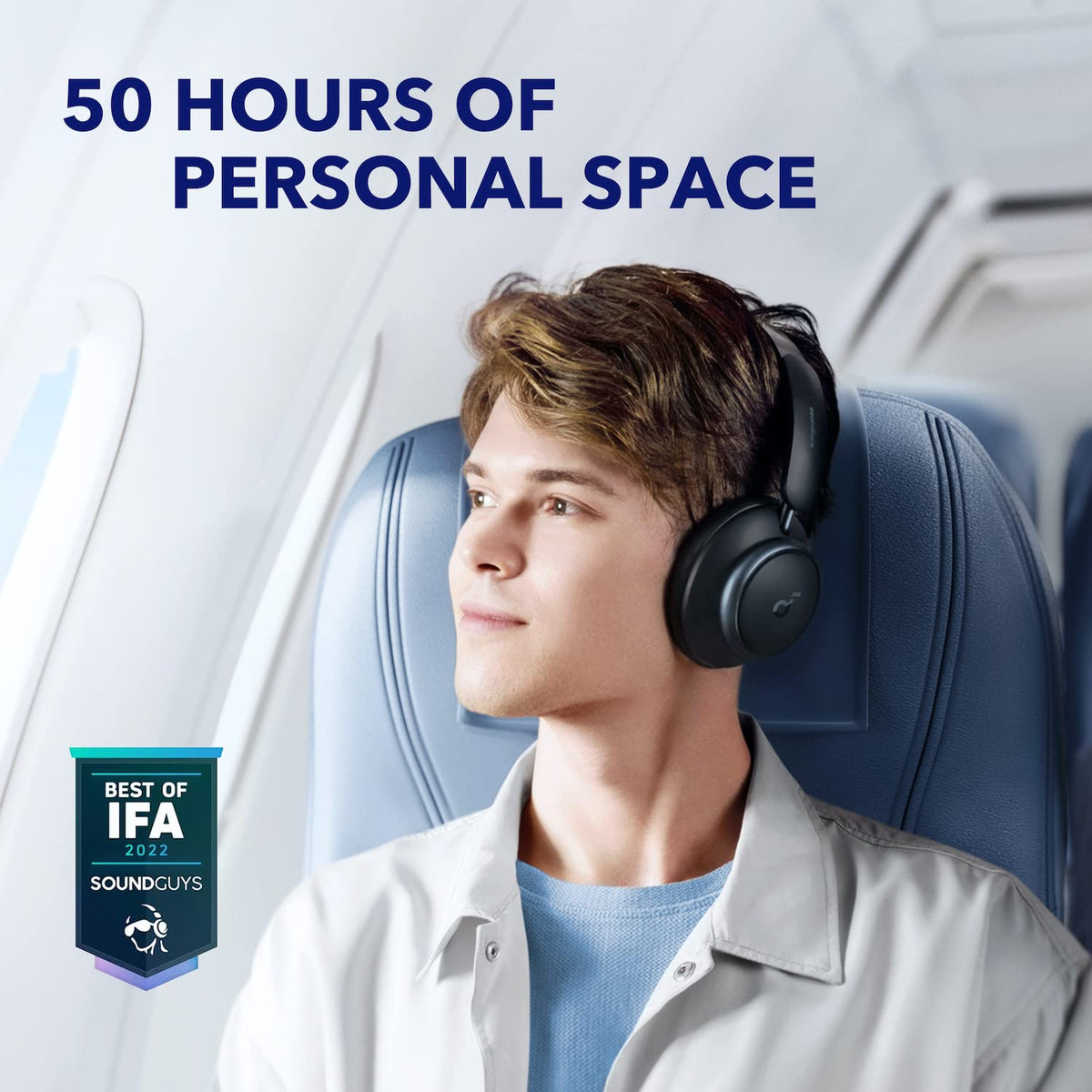 Soundcore Space Q45 active noise cancelling demonstration reducing ambient noise.