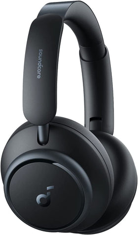 Soundcore Space Q45 over-ear headphones with adaptive noise cancelling for quiet travel.