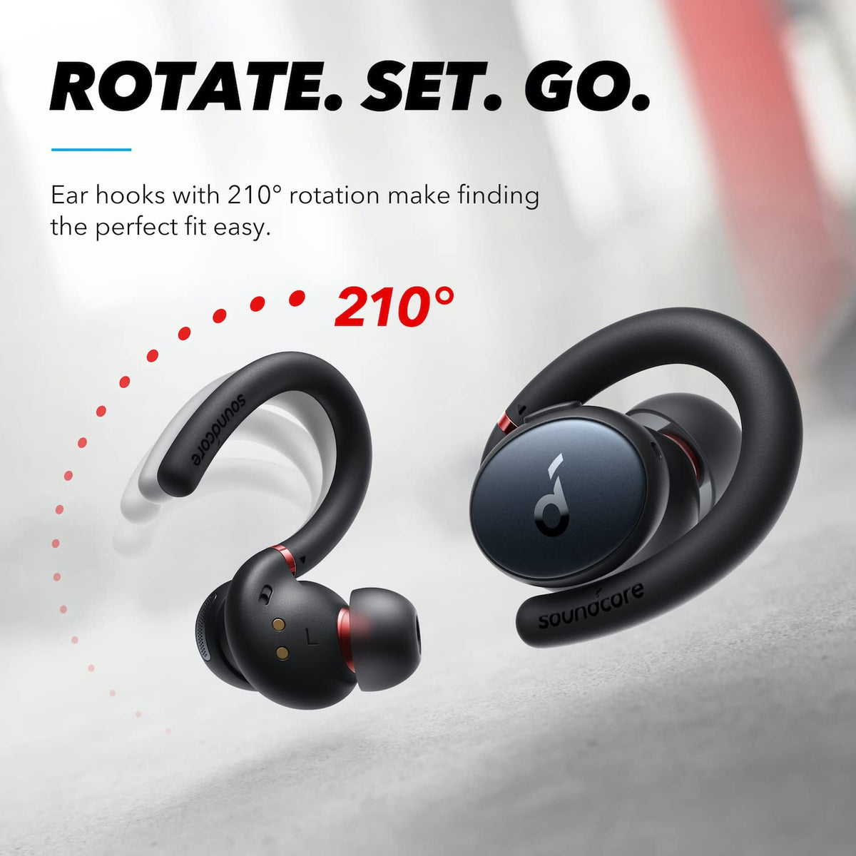 Soundcore Sport X10 rotation-enabled ear hooks for a custom fit
