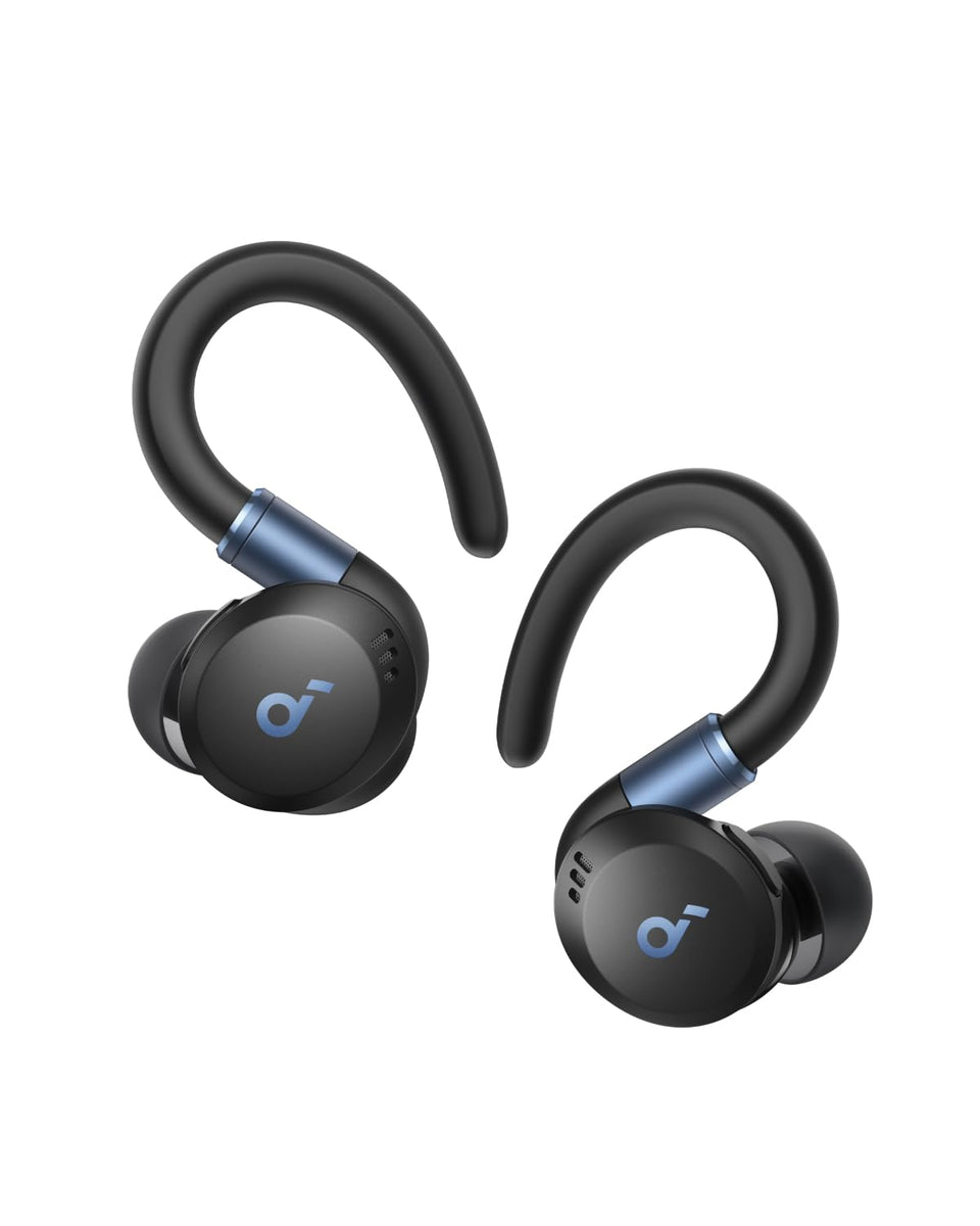 Soundcore Sport X20 with rotatable ear hooks for a secure, customizable fit during workouts.
