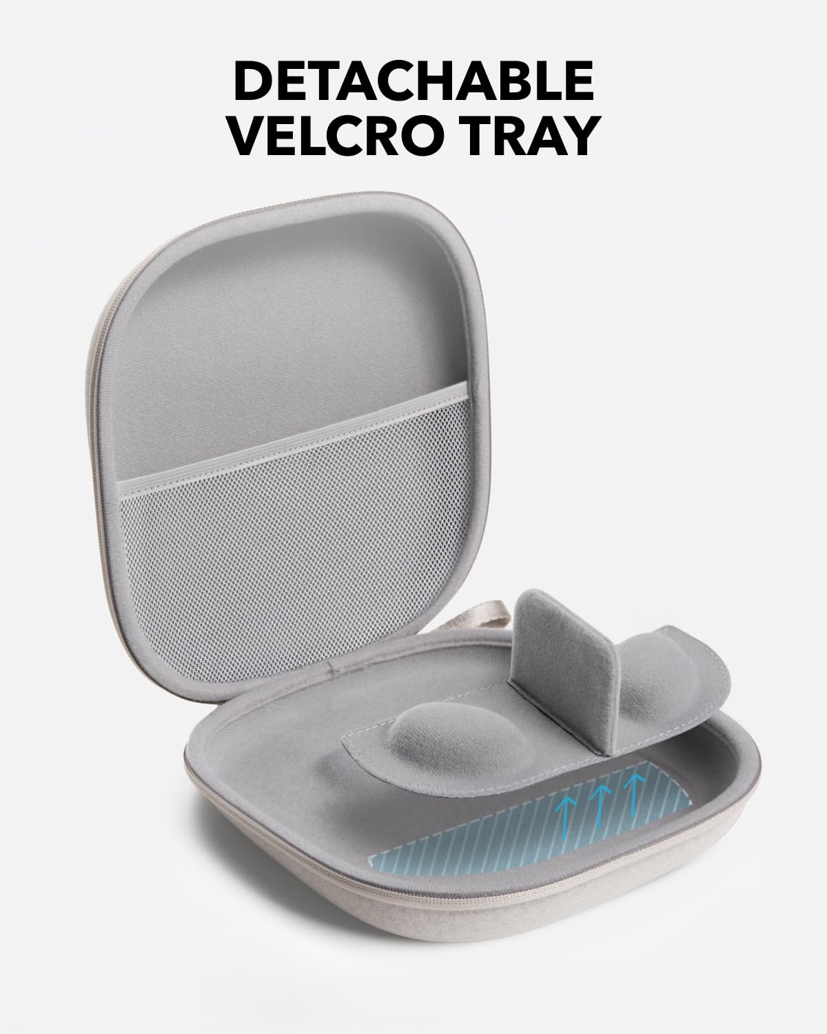 soundcore case beside a backpack showing compact scale and easy portability for commuters