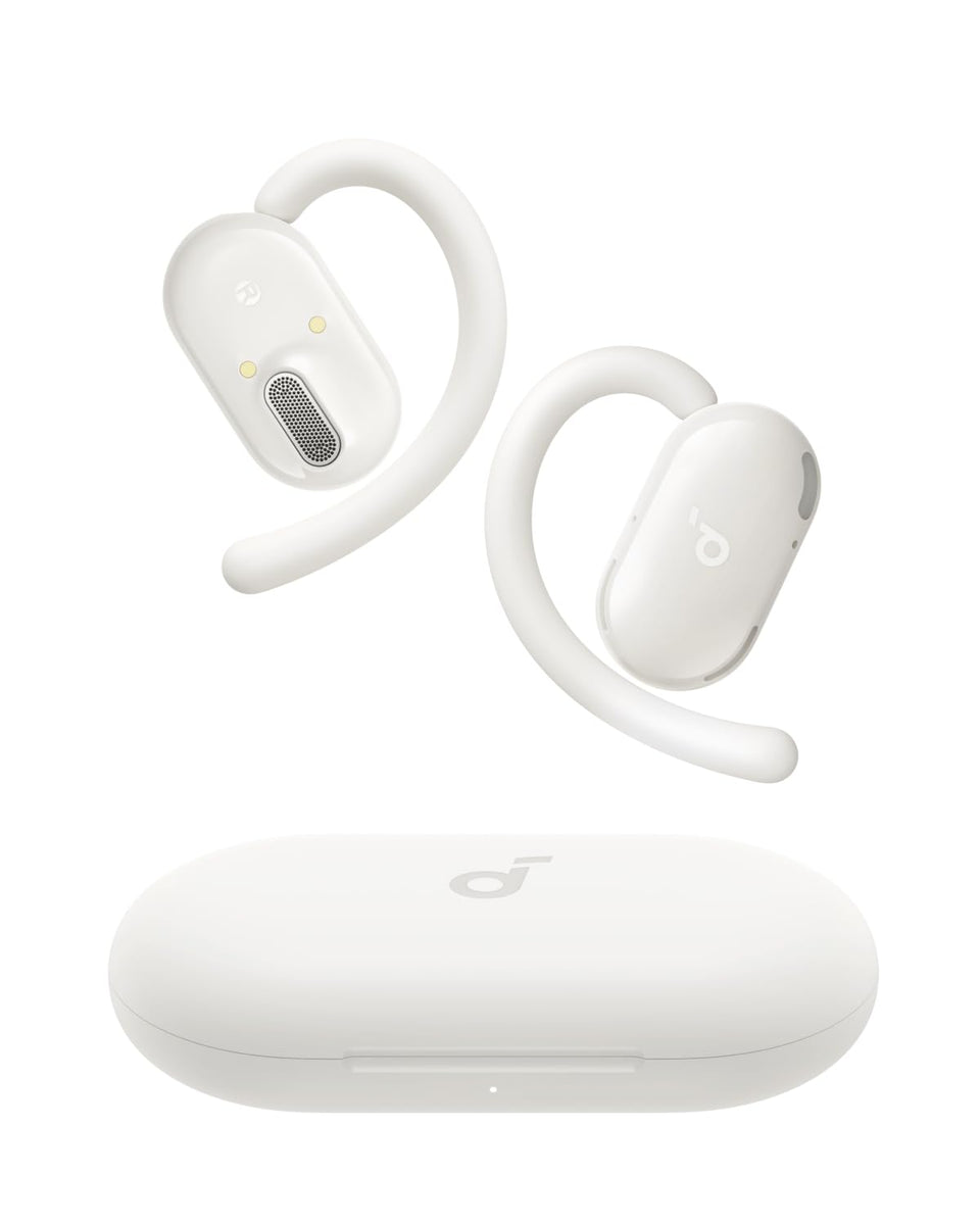 Soundcore V20i front view showing sleek open-ear design and comfort