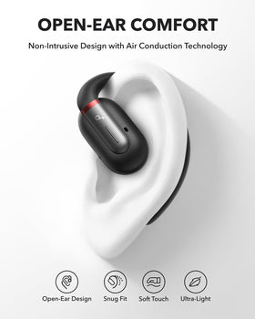 soundcore V30i flexible ear hook close-up highlighting secure comfort