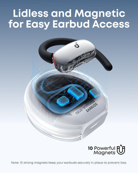 Soundcore V40i adjustable ear hook close-up ensures personalized fit
