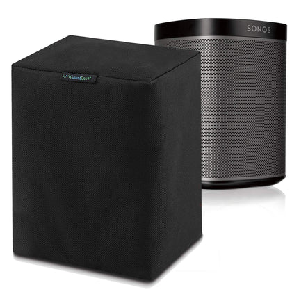 SoundCover front view on Sonos Play:1 showing snug protective fit and weather resistance