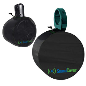 SoundCover marine speaker cover on 6.5 inch round speakers with UV50+ protection