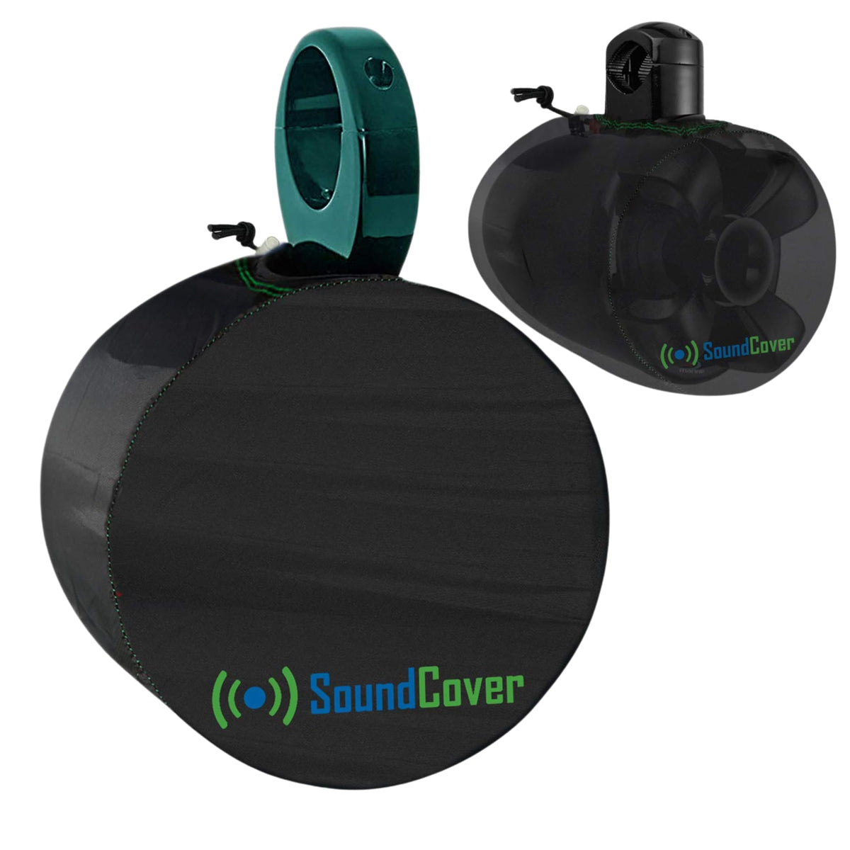SoundCover marine wakeboard 8in round speaker cover showing UV protection and water resistance