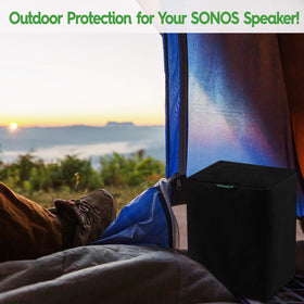 SoundCover two-pack side view demonstrates outdoor protection for Sonos One