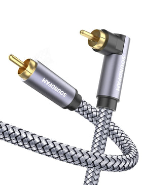 SOUNDFAM 90-degree subwoofer cable 6ft for stable, high quality audio.